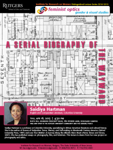 IRW Distinguished Lecture Series: Saidiya Hartman